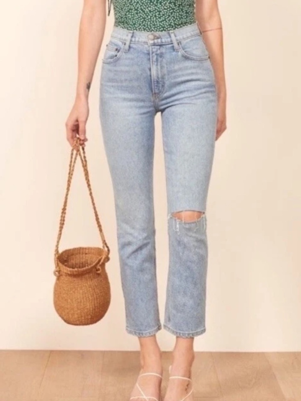 Reformation Women’s Liza High Rise Straight Cropped Denim Jeans - Picture 5 of 6